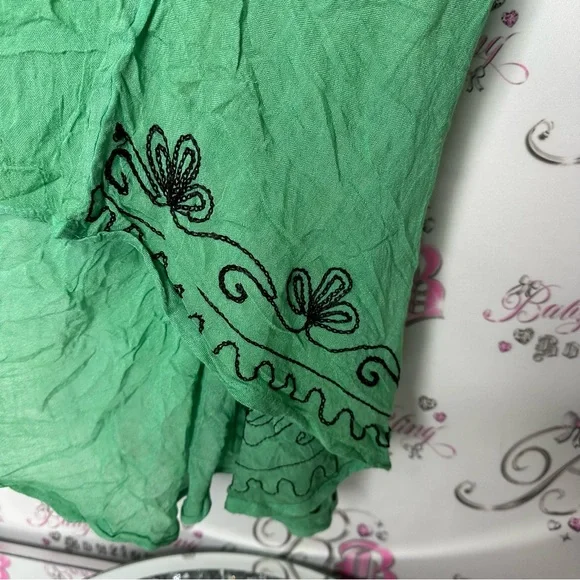 Didi’s dress ombré green embroidered embroidery floral corset lace up tie up - Picture 6 of 9